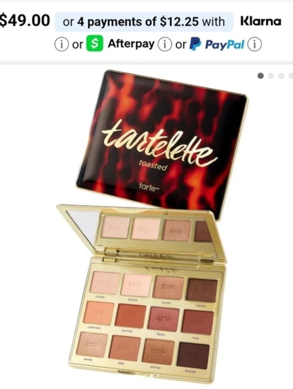 tarte Toasted Eyeshadow Palette - Peach, Gold, Bronze, Cream